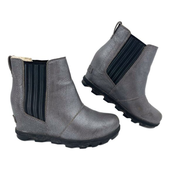 Sorel Silver Joan of Arctic Hidden Wedge Booties | Women's Size 7.5 - Picture 1 of 10